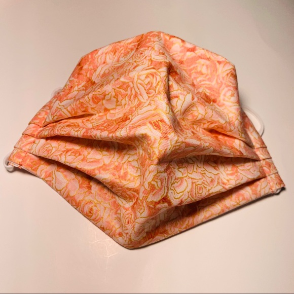 2/$20 Face Mask 3 Layer Nose Bridge Pink Roses - Picture 4 of 8